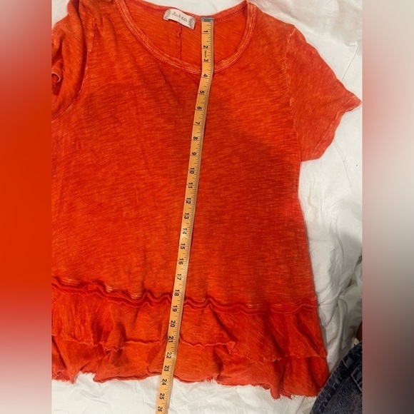 Altar’d State Orange Tiered Ruffle Top- size L - Picture 7 of 7